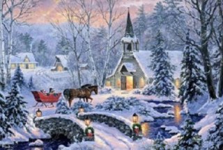 DIAMENTOWA MOZAIKA ZIMA ŚWIĄTECZNA WYCIECZKA BRYCZKĄ NO-2000731