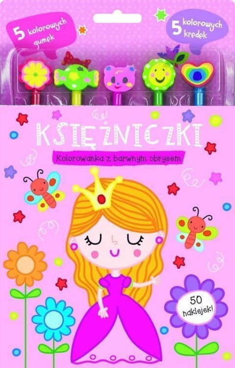 Księżniczki. Kolorowanka z barwnym obrysem