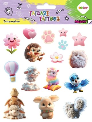 Tatuaże zmywalne Animals Fluffy Happy Color