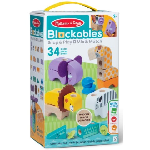Klocki Blockables drewniane Zwierzątka Safari Mellisa&Doug