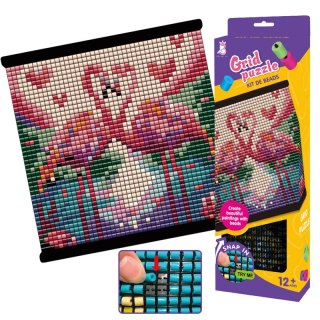 Koralikowy obraz Flamingi