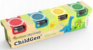 Naturalna ciastolina w eko-kubkach 4 kolory