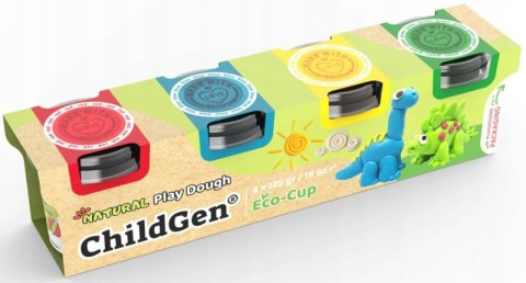 Naturalna ciastolina w eko-kubkach 4 kolory