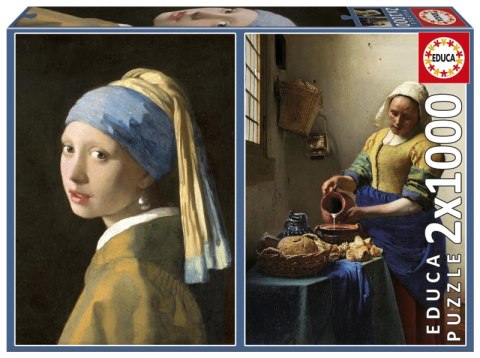 Puzzle 2x1000 Dziewczyna z perłą Mleczarka Johannes Vermeer 113433