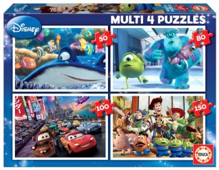 Puzzle 4w1 Bohaterowie bajek Disney Pixar 110629