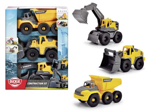Zestaw pojazdów budowlanych Volvo Dickie 3-pak 16cm