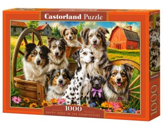Puzzle 1000 Happy Dogs In The Countryside C-105410-2