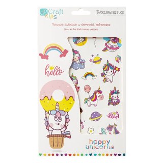 Tatuaże świecące w ciemności Jednorożce