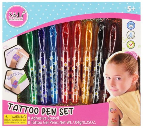 Długopis do tatuażu 8 kolorów