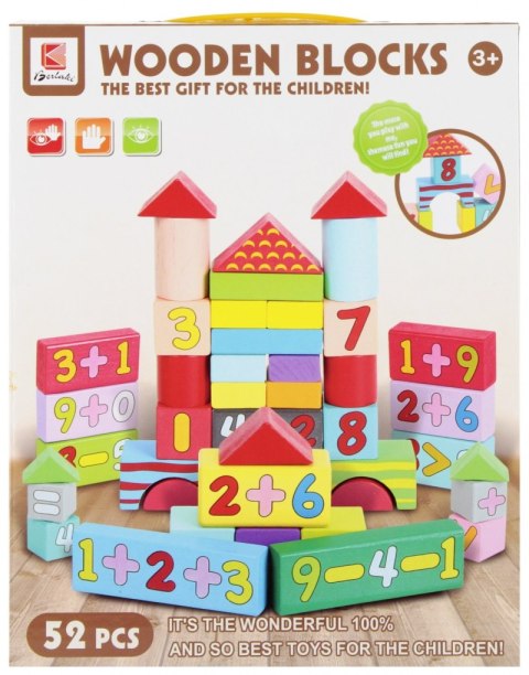 Klocki drewniane 52 elementy