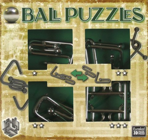 Łamigłówki metalowe Ball Puzzles zestaw zielony 4 szt.