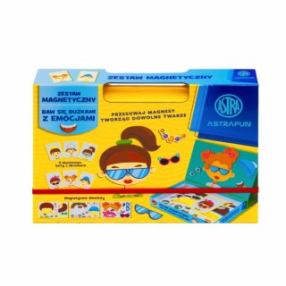 Magnetyczny zestaw Astrafun baw się buźkami z emocjami w pudełku z rączką 45 elementów