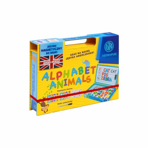 Magnetyczny zestaw Astrafun nauka angielskiego Alfabet w pudełku z rączką 76 elementów