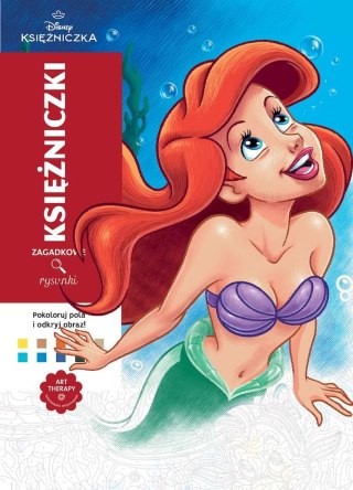 Księżniczki Disney. Zagadkowe rysunki. Kolorowanka antystresowa. Art therapy
