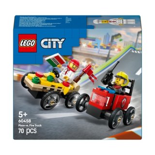 Lego City Zestaw wyścigówek pizza kontra wóz strażacki 60458