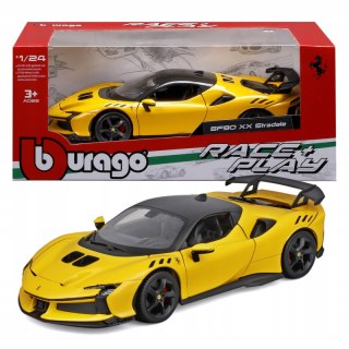 Bburago Ferrari SF90 XX Stradale 4.0 V8 1:24 model Bburago 18-26032 ŻÓŁTY SAMOCHÓD