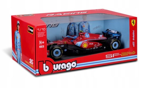 Bburago Model 1:18 Ferrari formuła SF24 GP Miami 2024 Carlos Sainz