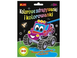 Kolorowe zdrapywanki i kolorowanki Autka i Dinuś