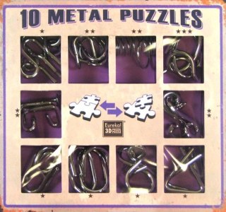 Łamigłówki metalowe zestaw fioletowy 10szt.