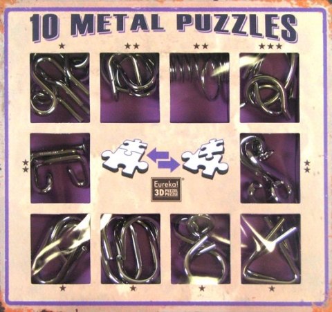 Łamigłówki metalowe zestaw fioletowy 10szt.