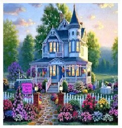 Diamentowa Mozaika Domek z ogrodem NO-1006296
