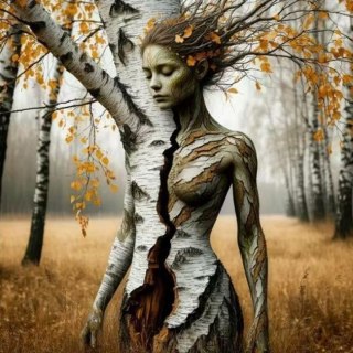 Diamentowa Mozaika Kobieta Nimfa brzoza NO-2003049