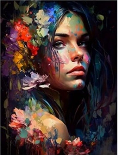 Diamentowa Mozaika Kobieta malarka w kwiatach NO-2000188