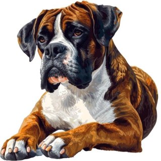 Diamentowa Mozaika Pies bokser leżący NO-2003089