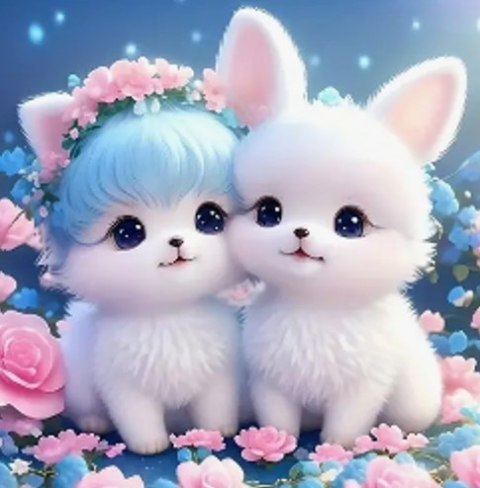 Diamentowa Mozaika Pieski urocza biała parka NO-2001925