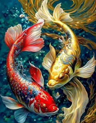 Diamentowa Mozaika Ryby w stawie NO-2003061