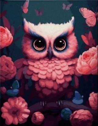 Diamentowa Mozaika Sowa różowa NO-1009989