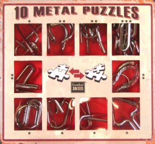 Łamigłówki metalowe zestaw czerwony 10szt.