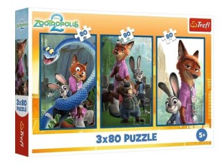 Puzzle 3x80 Zwierzakowe śledztwo Disney Zootopia 2 34897