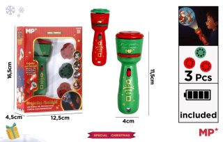 Latarka z projektorem Motyw świąteczny 1szt.mix