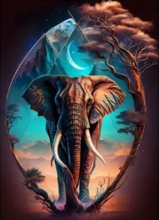 Diamentowa Mozaika Słoń klejnot Afryki NO-2000184