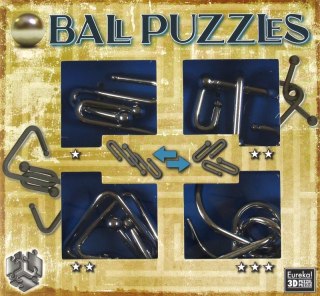 Łamigłówki metalowe Ball Puzzles zestaw niebieski 4 szt.