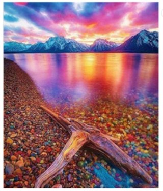 Diamentowa Mozaika Jezioro z kolorowymi kamieniami NO-1007412