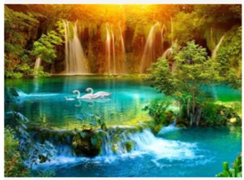 Diamentowa Mozaika Wodospad w dolinie łabędzie NO-1007411