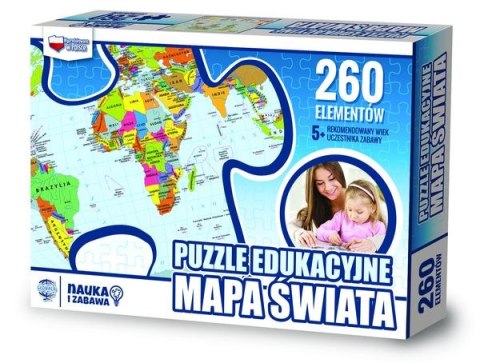 Puzzle 260 Edukacyjne mapa świata