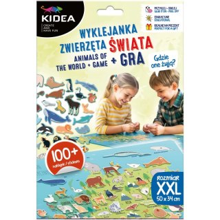 Gdzie one żyją? Zwierzęta świata wyklejanka + gra Kidea