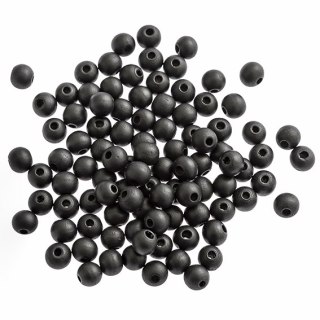 Koraliki drewniane matowa czerń 100szt.