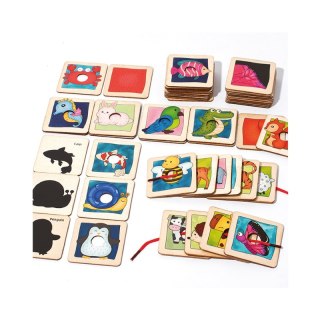 Puzzle Edukacyjne dopasuj kształty i cienie zwierzątka