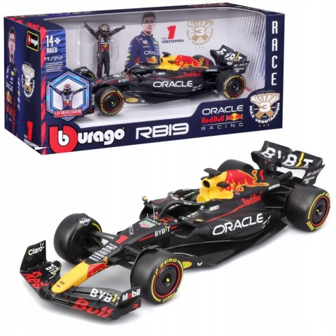 Bburago Model 1:24 Bolid F1 Red Bull RB 19 figurka Max Verstappen 18-28036_1