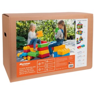 Duże klocki budowlane Cegły + klocki z kołami 30 elementów