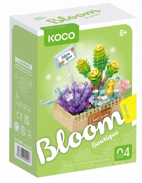 Klocki KOCO sukulenty doniczka zielona 232 elementów